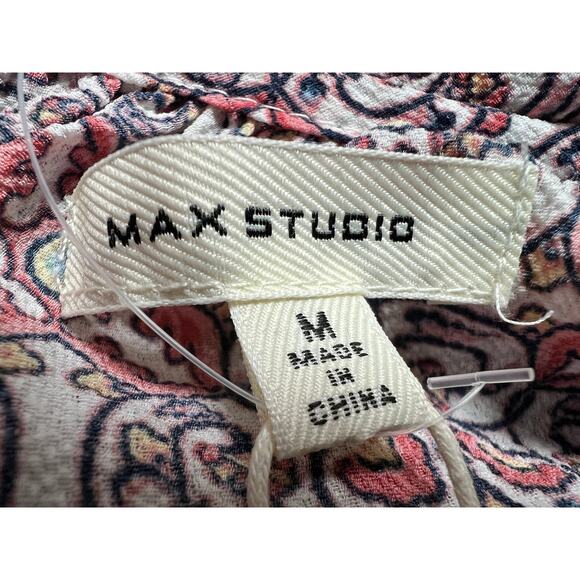 MAX STUDIO WOMENS SIZE MEDIUM FLORAL PRINT SHIFT MINI DRESS PINK WHITE NEW - Picture 3 of 11